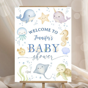 Under The Sea Ocean Baby Shower Boy Welcome Foam Board