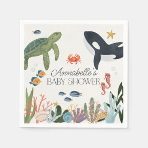 Under the Sea Ocean Baby Shower Decor Napkins