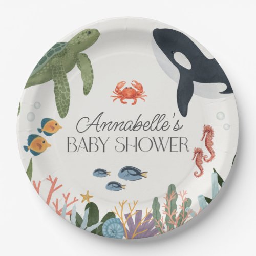 Under the Sea Ocean Baby Shower Decor Paper Plates