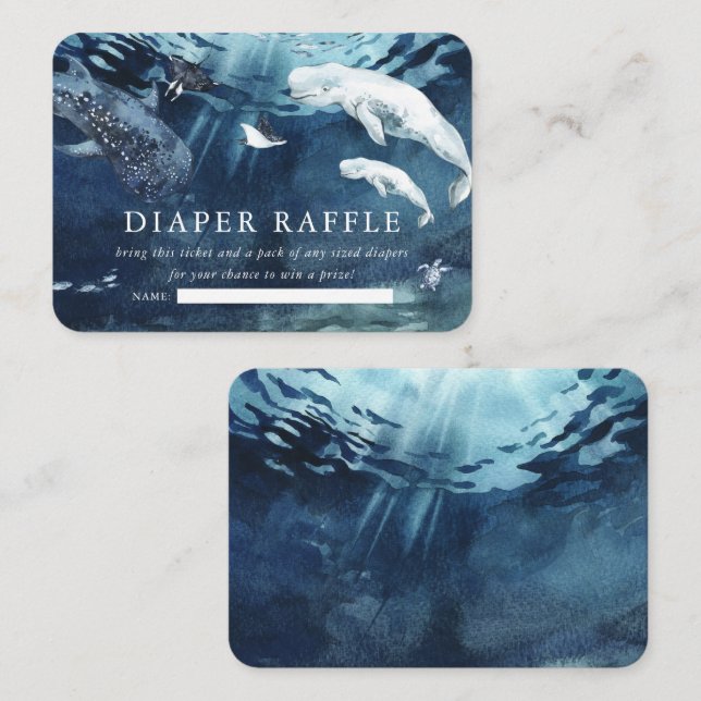 Under the Sea Ocean Baby Shower | Diaper Raffle Enclosure Card (Front/Back)