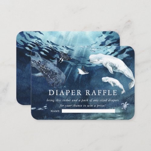 Under the Sea Ocean Baby Shower  Diaper Raffle Enclosure Card