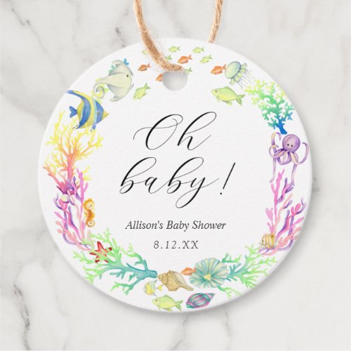 Under the Sea Ocean Baby Shower Favor Tags