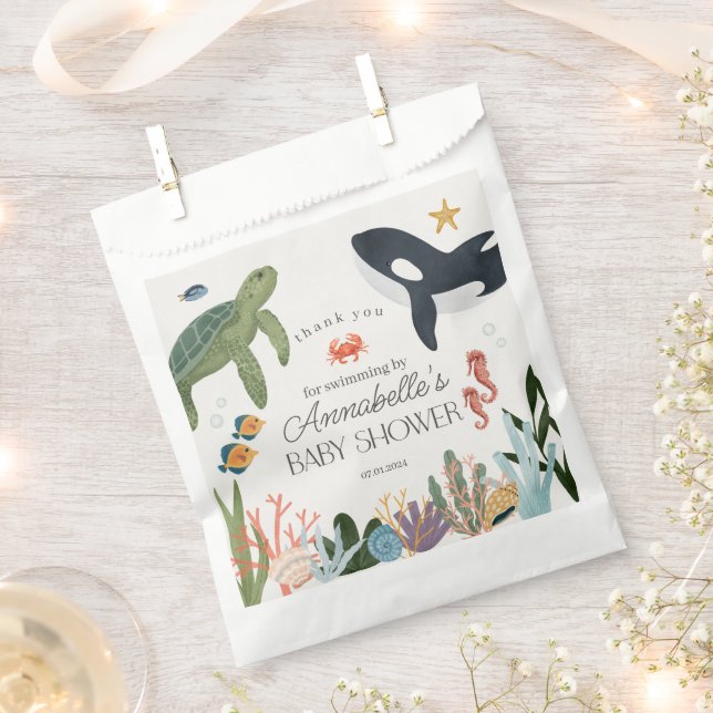 Under the Sea Ocean Baby Shower Favors Bag (Clipped)