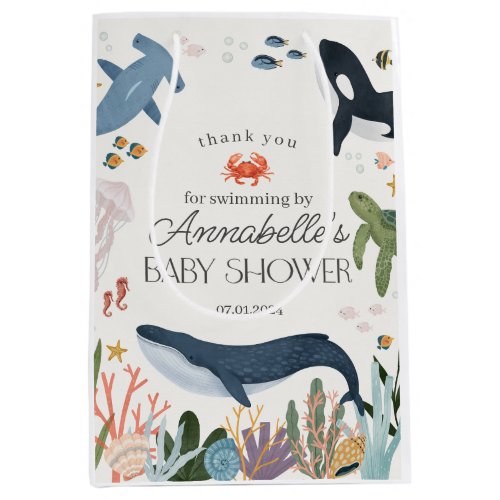 Under the Sea Ocean Baby Shower Favors Medium Gift Bag
