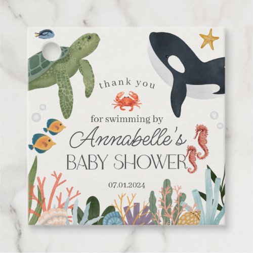 Under the Sea Ocean Baby Shower Favors Sticker Favor Tags