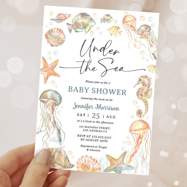 Under The Sea Ocean Baby Shower Gender Neutral Invitation (Creator Uploaded)