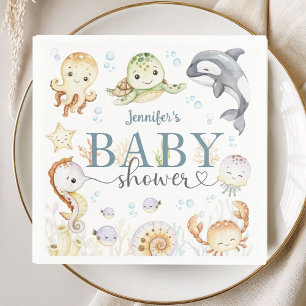 Under The Sea Ocean Baby Shower Gender Neutral Napkins