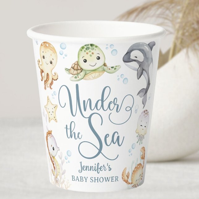 Under The Sea Ocean Baby Shower Gender Neutral Paper Cups (Creator Uploaded)