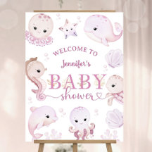 Under The Sea Ocean Baby Shower Girl Welcome