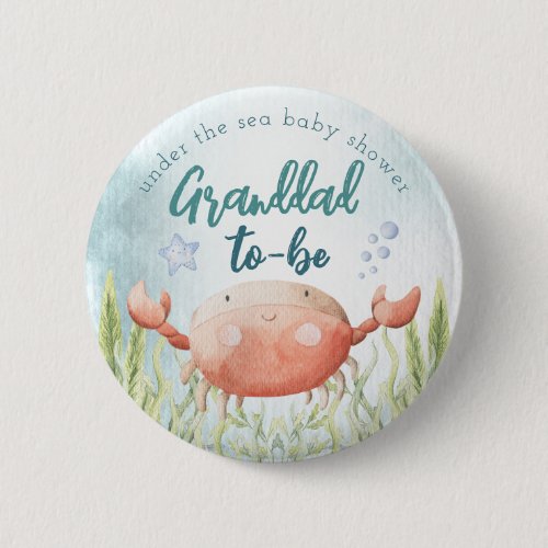 Under The Sea Ocean Baby Shower Grandmom Button