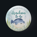 Under The Sea Ocean Baby Shower Grandmom Button<br><div class="desc">Place this button on your Grandmom-to-be! This design features adorable watercolor under the sea animals including a jellyfish,  sea turtle,  whale,  octopus,  puffer fish,  seahorse and crab! See the entire collection for more matching items!</div>