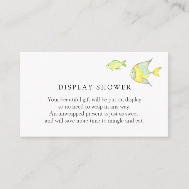 Under the Sea Ocean Baby Shower insert card (Front)