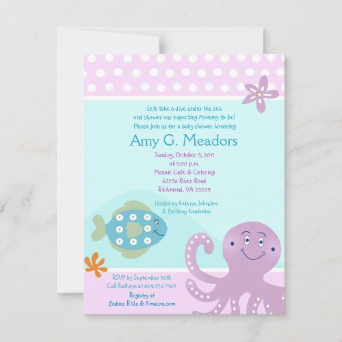 Under the Sea Ocean Baby Shower Invitation