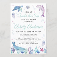 Under the Sea Ocean Baby Shower Invitation