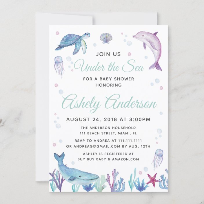 Under The Sea Ocean Baby Shower Invitation Zazzle Com