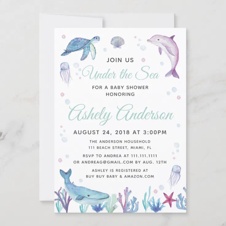 Under The Sea Ocean Baby Shower Invitation Zazzle