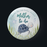 Under The Sea Ocean Baby Shower Mother Button<br><div class="desc">Place this button on your Mother-to-be! This design features adorable watercolor under the sea animals including a jellyfish,  sea turtle,  whale,  octopus,  puffer fish,  seahorse and crab! See the entire collection for more matching items!</div>