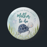 Under The Sea Ocean Baby Shower Mother Button<br><div class="desc">Place this button on your Mother-to-be! This design features adorable watercolor under the sea animals including a jellyfish,  sea turtle,  whale,  octopus,  puffer fish,  seahorse and crab! See the entire collection for more matching items!</div>