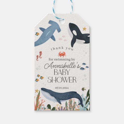Under the Sea Ocean Baby Shower Party Favors Gift Tags