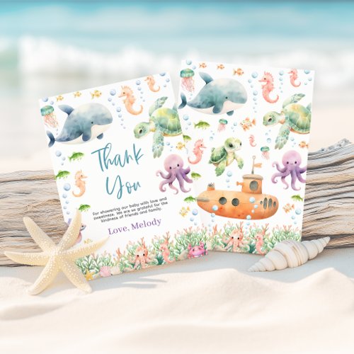 Under the Sea Ocean Baby Shower Thank You Card