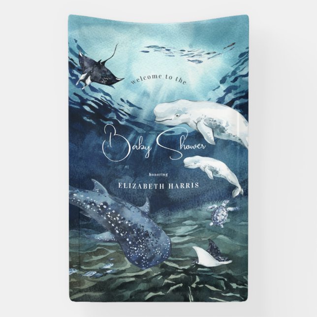 Under the Sea | Ocean Baby Shower Welcome Banner (Vertical)