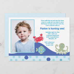 Under the Sea Ocean Birthday Invitation