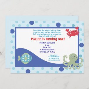 Under the Sea Ocean Birthday Invitation