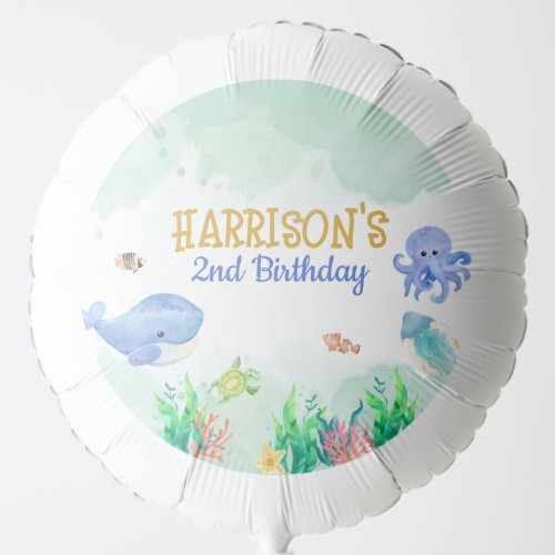 Under the Sea ocean Birthday party balloon 