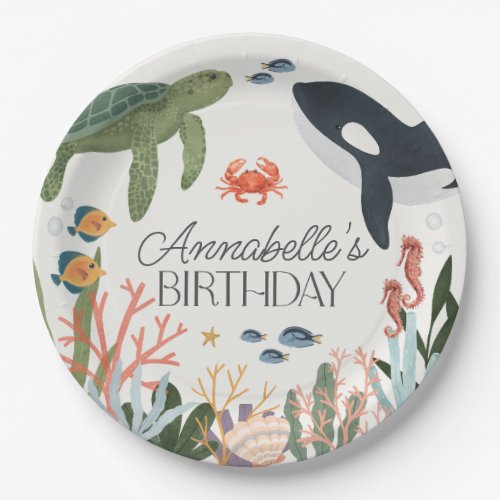 Under the Sea Ocean Birthday Party Decor Paper Plates