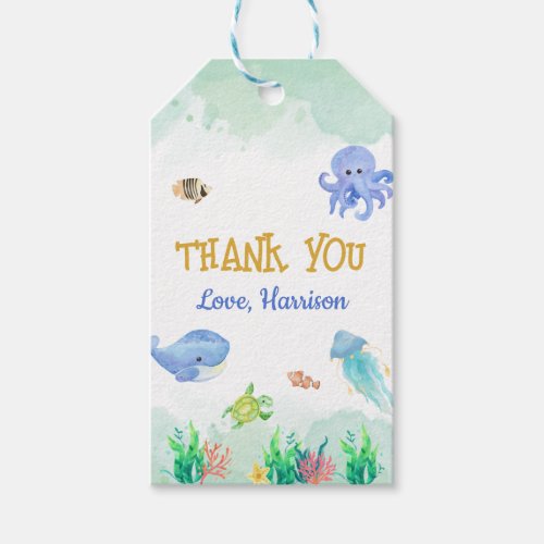 Under the Sea ocean Birthday party favor Gift Tags