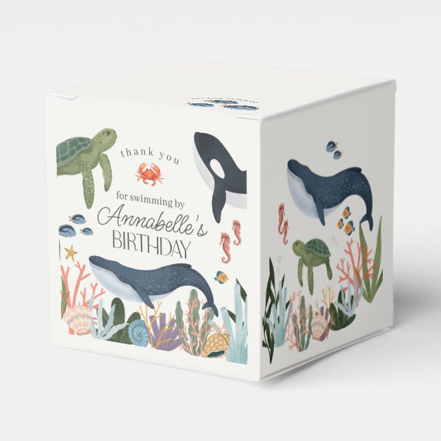 Under the Sea Ocean Birthday Party Favors Favor Boxes (Front Side)