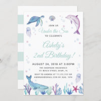 Under the Sea Ocean Birthday Party Invitation