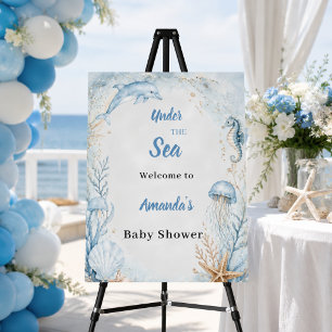 Under the sea ocean blue welcome Baby Shower Foam Board