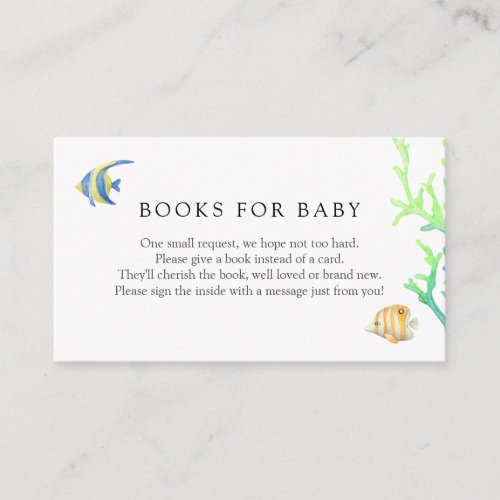 Under the Sea Ocean Books for Baby Enclosure Card