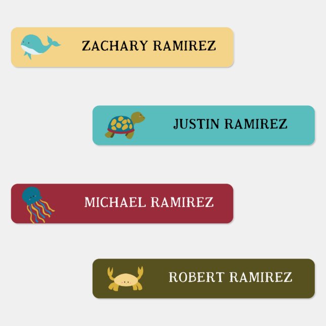 Under the Sea Ocean Custom Kids Boys Kids' Labels (Group)