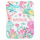 Under the Sea Ocean Cute Baby Girl Personalized Baby Blanket Under the Sea Ocean Cute Baby Girl Personalized Baby Blanket