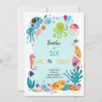 Under The Sea Ocean Kids Birthday Party Invitation