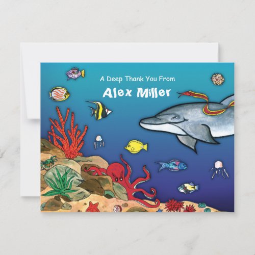 Under the Sea- Ocean Life Note Card Custom Invite