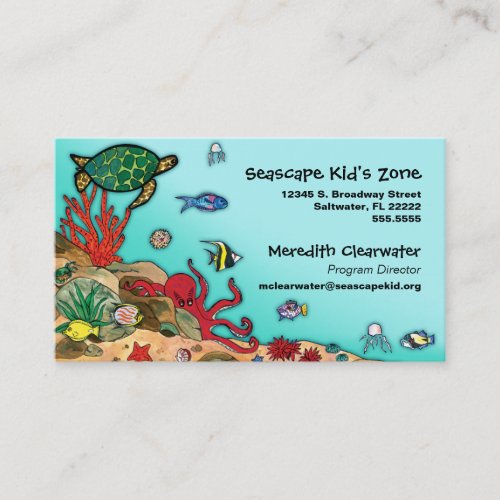Under the Sea- Ocean Life Profile Card Business Card Template