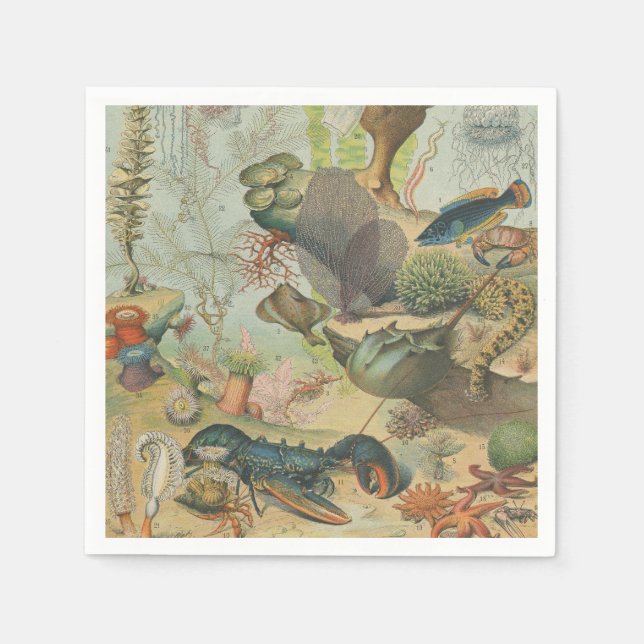 Under the sea Ocean Marine animal party Napkins (Front)