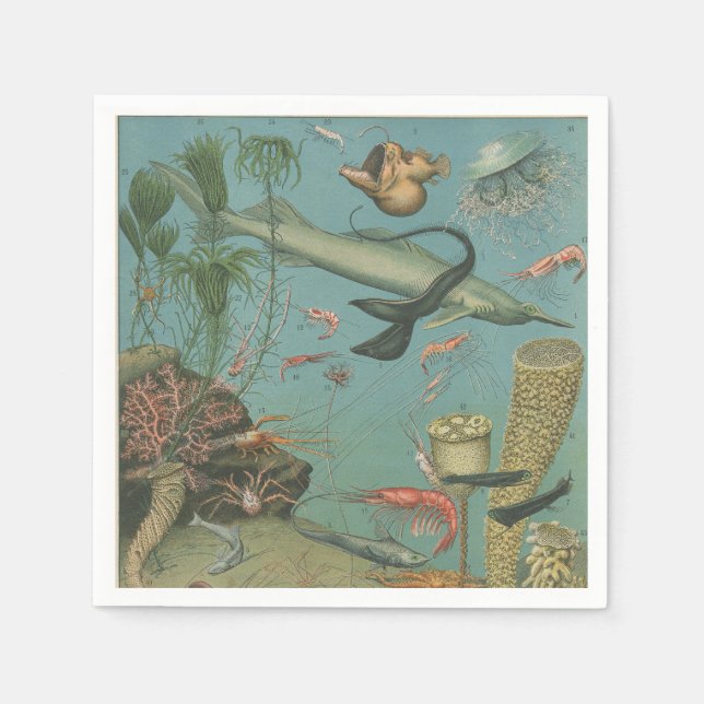 Under the sea Ocean Marine animal party Napkins (Front)