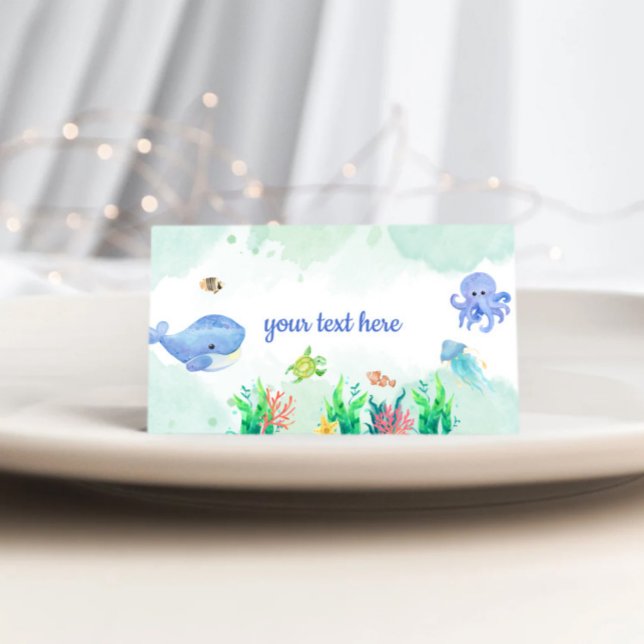 Under the Sea ocean party buffet food tent cards (Creator Uploaded)