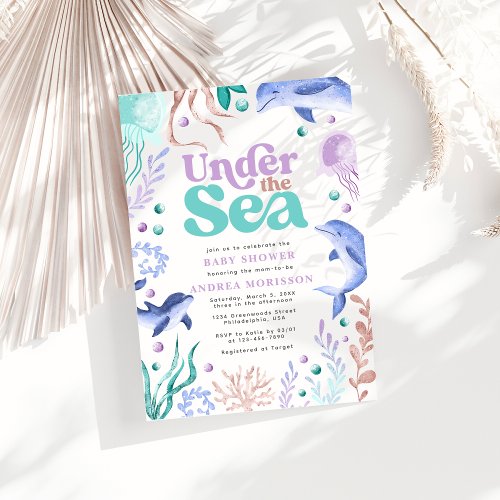 Under the Sea Ocean Retro Baby Shower Invitation