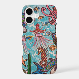 Under the Sea Ocean Scene — Mermaid Turtle Octopus iPhone 17 Case