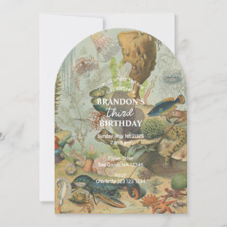 Under The Sea Ocean Sea Animal retro Birthday Invitation
