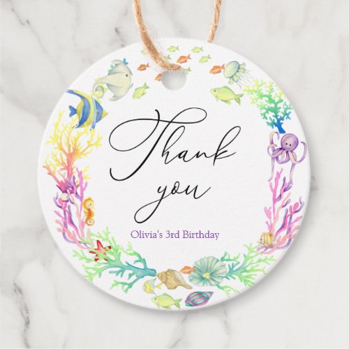 Under the Sea Ocean Thank you Favor Tags