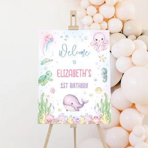 Under the Sea Ocean Theme Birthday Welcome Sign
