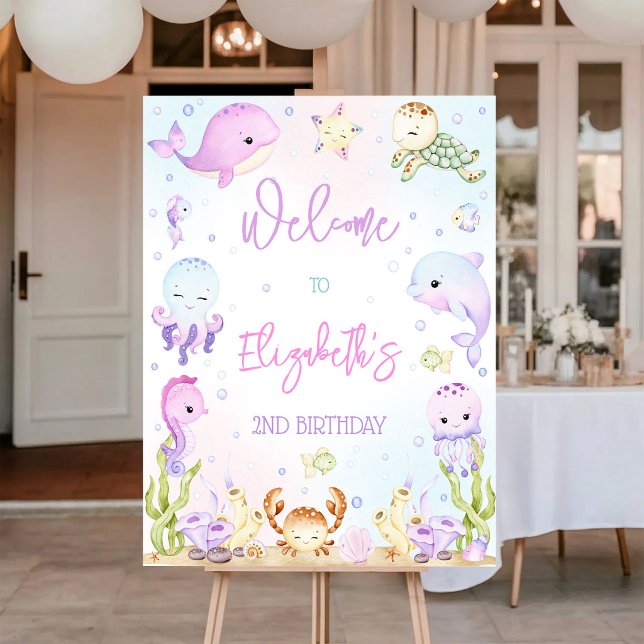 Under the Sea Ocean Theme Birthday Welcome Sign (Creator Uploaded)