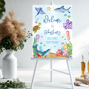 Under the Sea Ocean Theme Birthday Welcome Sign