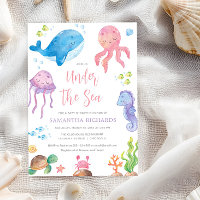 Under the Sea ocean theme cute girl baby shower